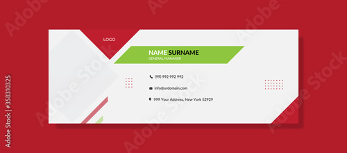 modern red email signature template © DesignSoln