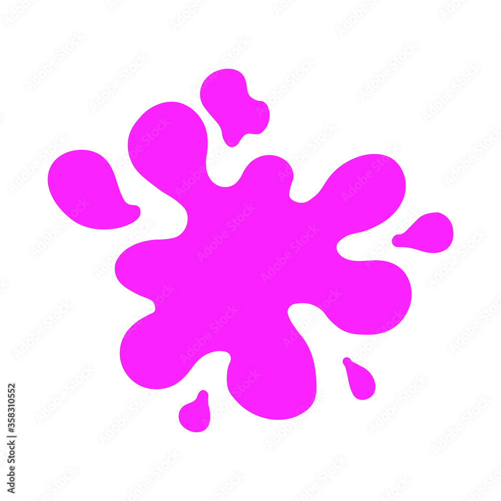 Single purple blot. Splash on a white background. Single purple blot. Splash on a white background.