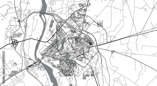 Vászonkép Urban vector city map of Hyderbad, Pakistan, Asia.