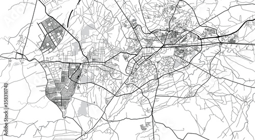 Urban vector city map of Peshawar, Pakistan, Asia. photo