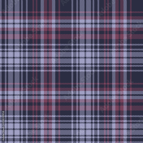 Plaid pattern in purple and pink. Tartan seamless check plaid vector graphic for flannel shirt, skirt, or other modern autumn winter textile design.