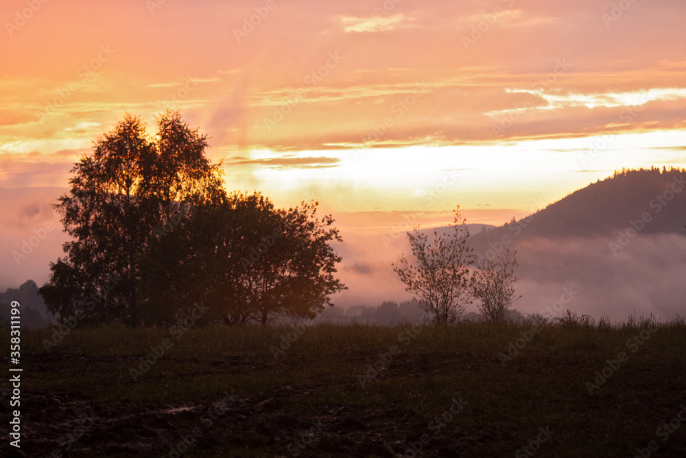 Fototapeta premium Sundown Bieszczady