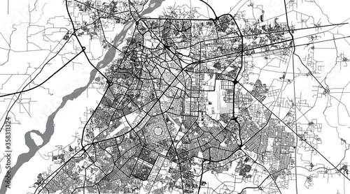 Urban vector city map of Lahore, Pakistan, Asia.
