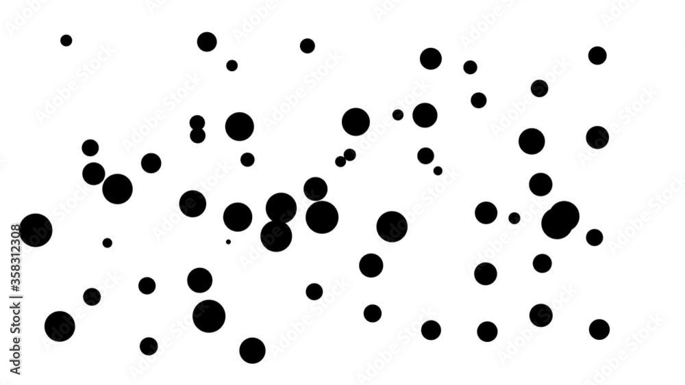 animation. abstract black and white background. black small circles move fast on a white background. animation. abstract black and white background. black small circles move fast on a white background.