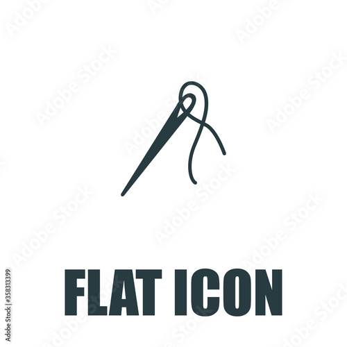 Sewing needle Icon Flat