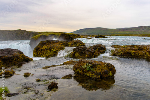 Godafoss (waterfall of the gods) in the Bardardalur district of Northeastern Region of Iceland