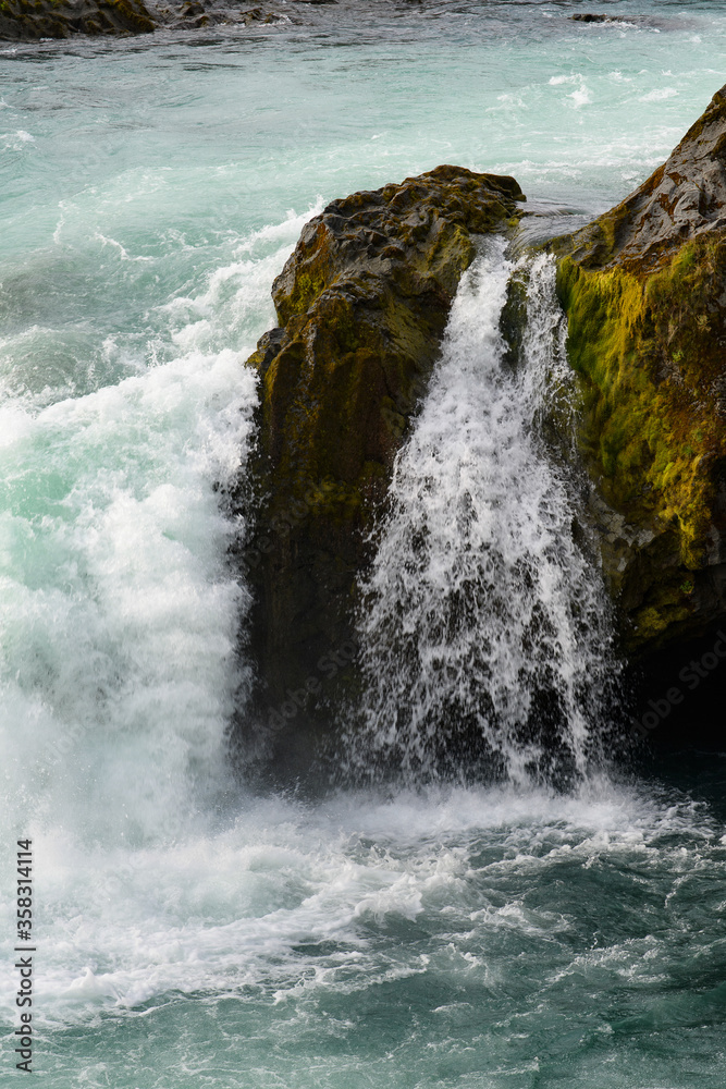 Godafoss (waterfall of the gods) in the Bardardalur district of Northeastern Region of Iceland Godafoss (waterfall of the gods) in the Bardardalur district of Northeastern Region of Iceland