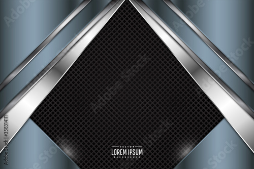  Technology background metal of blue with dark space vector illustration