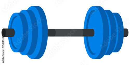 Dumbbell Isolated on white background. Sport equipment in cartoon style.