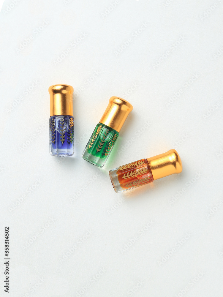 Arabian oud attar perfume in mini bottles. Arabian oud attar perfume in mini bottles.