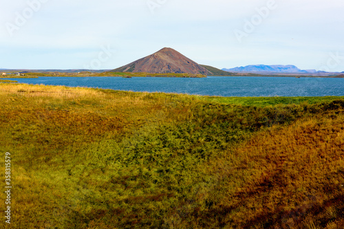 Nature of Skutustadagigar, area famous by geologiacal features and views in Iceland