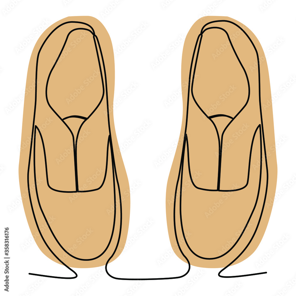 one line continuous drawing a pair of light chocolate shoes one line continuous drawing a pair of light chocolate shoes