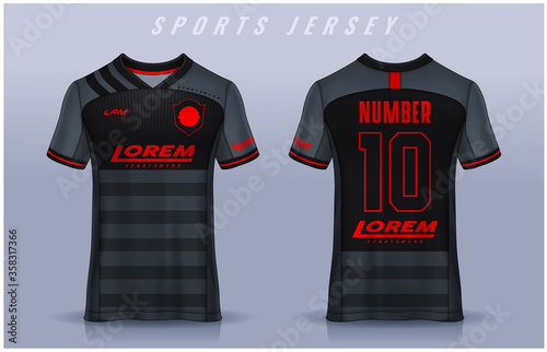 t-shirt sport design template, Soccer jersey mockup for football club. uniform front and back view.
