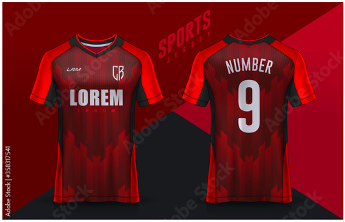 t-shirt sport design template, Soccer jersey mockup for football club. uniform front and back view.