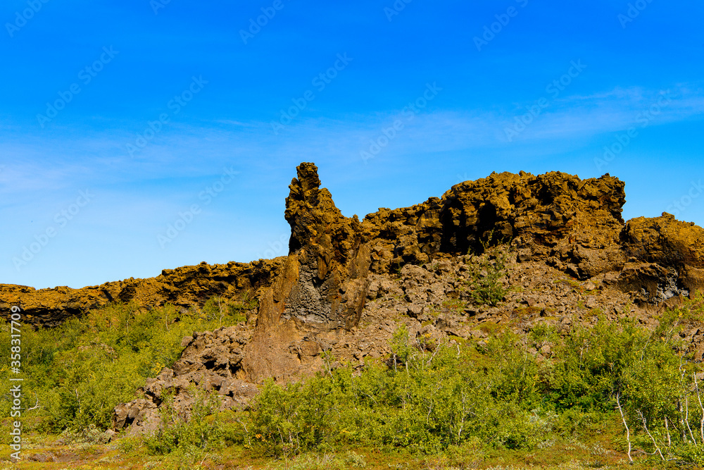 Dimmuborgir, a large area of unusually shaped lava fields, east of Myvatn, Iceland