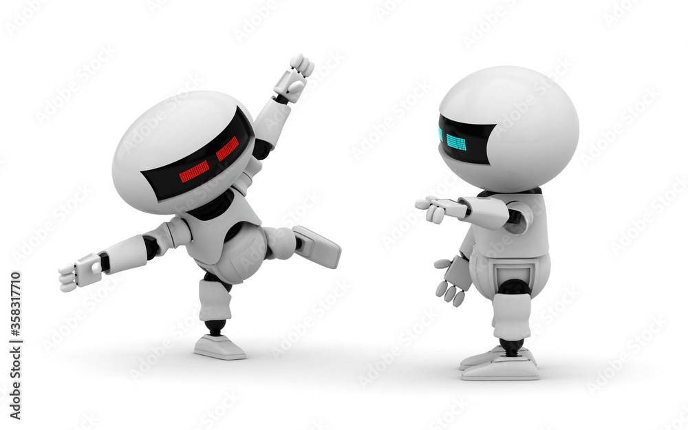 Robot 3d rendering illustration on white background. Droid 3d rendering. Technic science and futuristic background. Robot 3d rendering illustration on white background. Droid 3d rendering. Technic science and futuristic background.