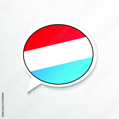 Free Download Classic Luxembourg country flag on speech bubble. Abstract languages concept flat illustration - GFXLoad