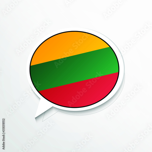 Creative Lithuania country flag on speech bubble. Abstract languages concept flat illustration Free Download Creative Lithuania country flag on speech bubble. Abstract languages concept flat illustration - GFXLoad