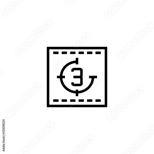 Film Countdown Vector Icon in black line style icon, style isolated on white background