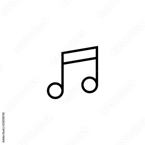 Music icon. Melody icon in black line style icon, style isolated on white background