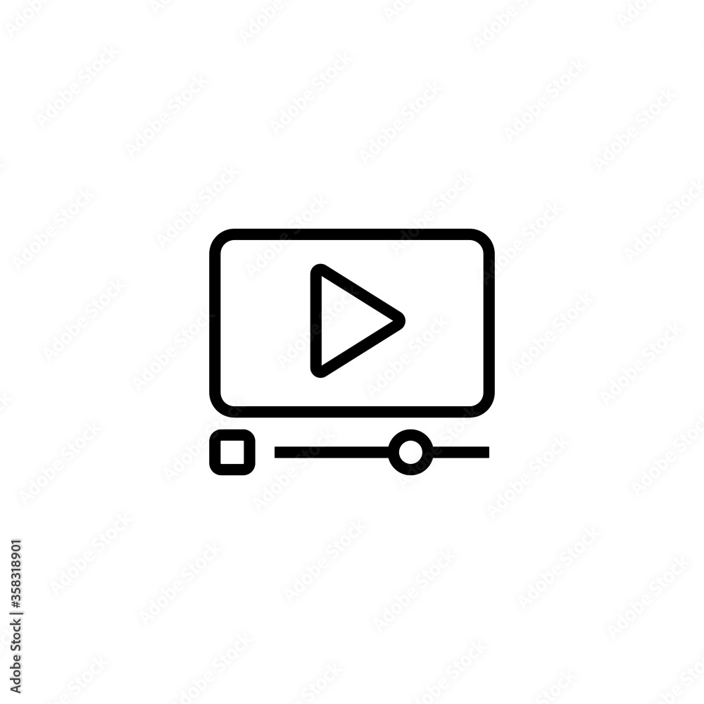 video streaming icon. Play video and seek interface button symbol in black line style icon, style isolated on white background video streaming icon. Play video and seek interface button symbol in black line style icon, style isolated on white background