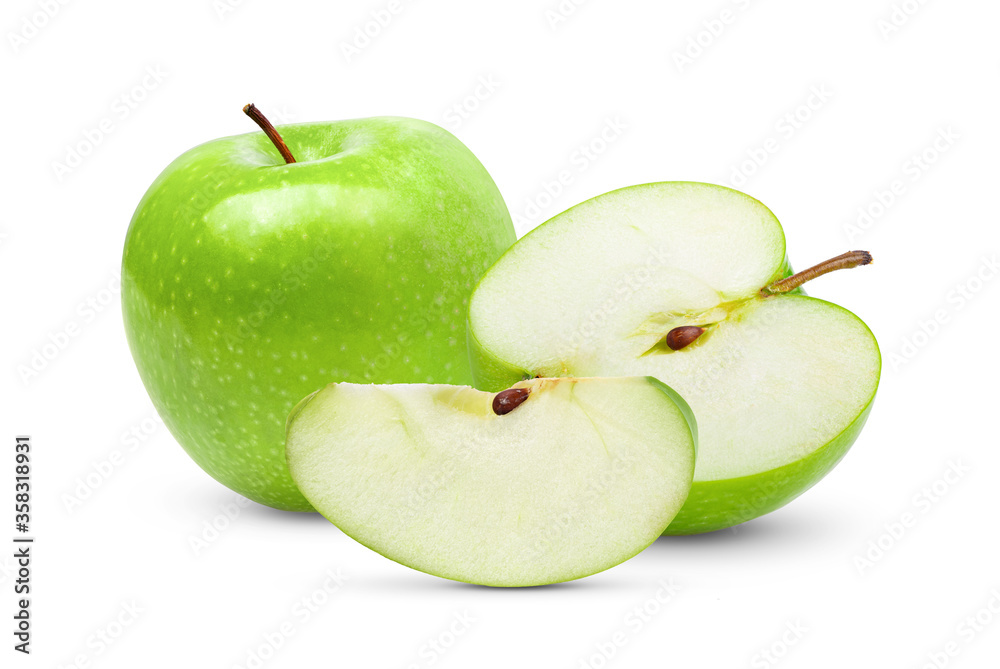 Green apple on a white background Green apple on a white background