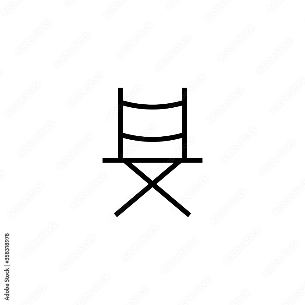 Director chair icon vector in black line style icon, style isolated on white background Director chair icon vector in black line style icon, style isolated on white background
