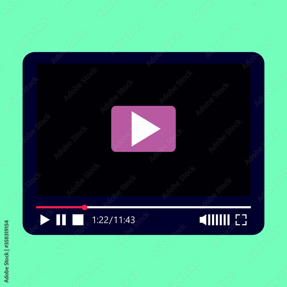 video player for web design vector