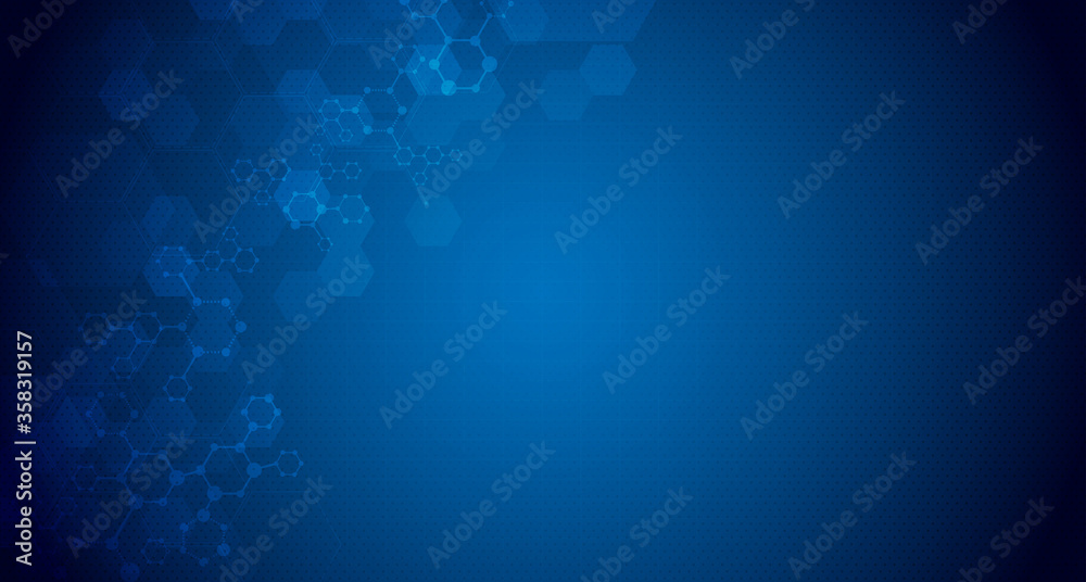 Molecule structure abstract background. Medical, research, chemistry, biotechnology, science and technology concepts, vector illustration.
