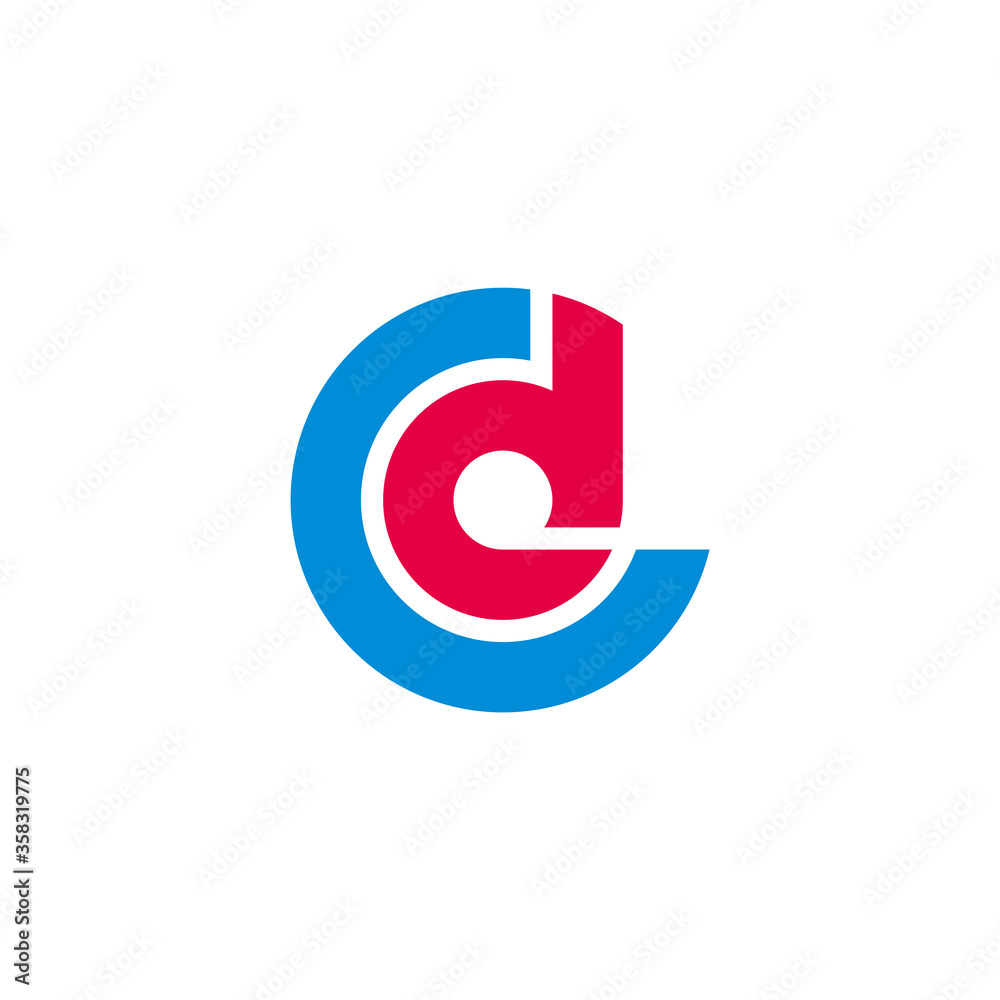 abstract letter cd geometric line circle design logo vector abstract letter cd geometric line circle design logo vector