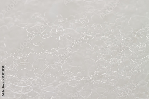 Transparent soap small foam clean bubbles macro