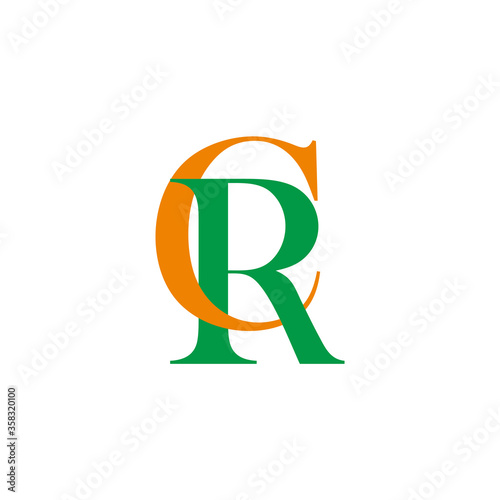 letter cr linked colorful design symbol vector