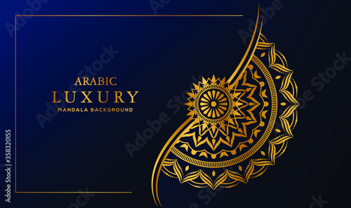 Luxury abstract mandala background with golden pattern arabic islamic Design