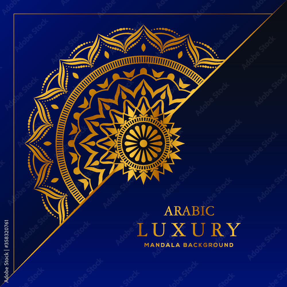 Luxury abstract mandala background with golden pattern arabic islamic Design