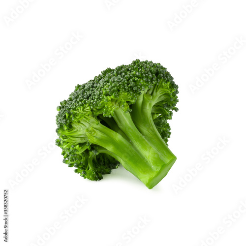 Block Kerry healthy fresh or Fresh broccoli blocks for cooking isolated over white background.