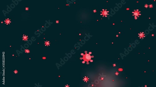 Flu Virus Infection Concept 2D Graphic Animation background