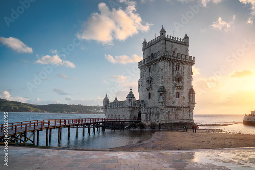 Tower of Belem in Lisbon at sunset