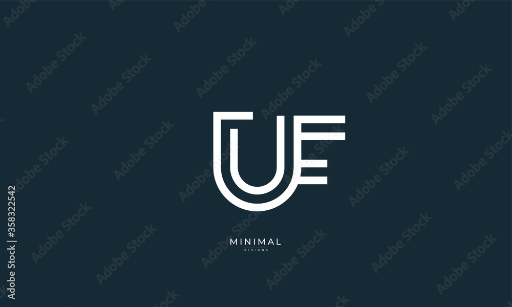 Alphabet letter icon logo UF Alphabet letter icon logo UF