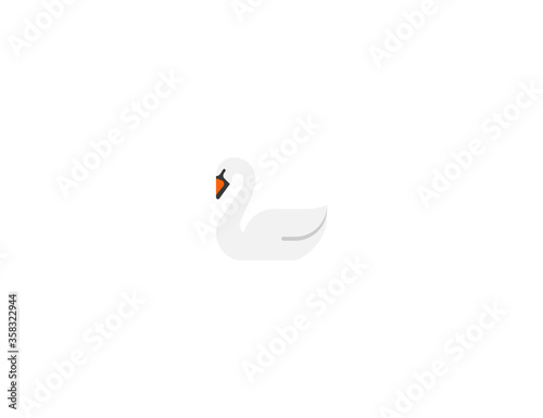 Swan vector flat icon. Isolated swan bird emoji illustration 