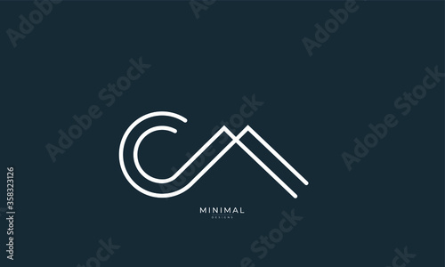 Alphabet letter icon logo CA