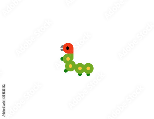 Bug vector flat icon. Isolated worm emoji illustration 