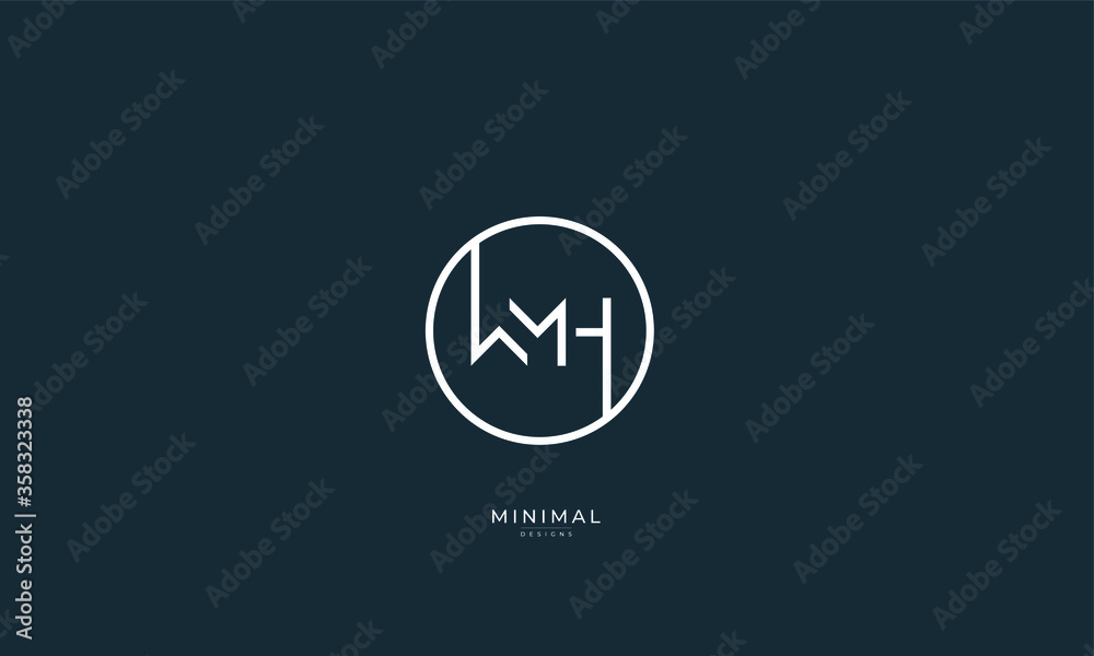 Alphabet letter icon logo WMH