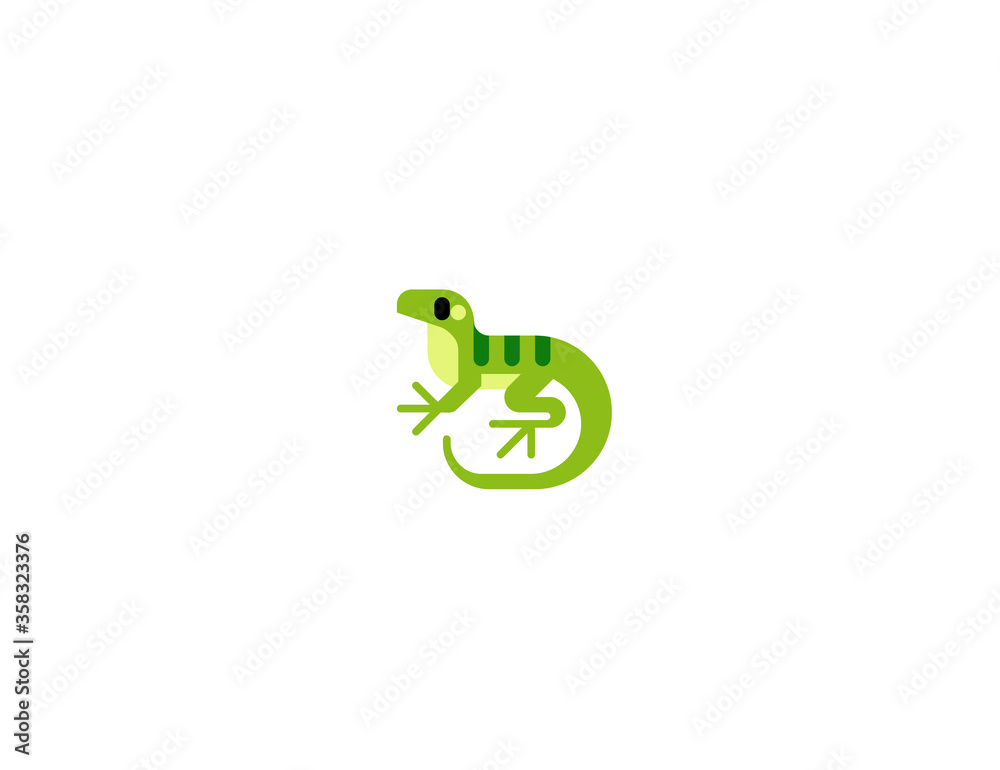 Lizard vector flat icon. Isolated gecko, lizard emoji illustration Lizard vector flat icon. Isolated gecko, lizard emoji illustration