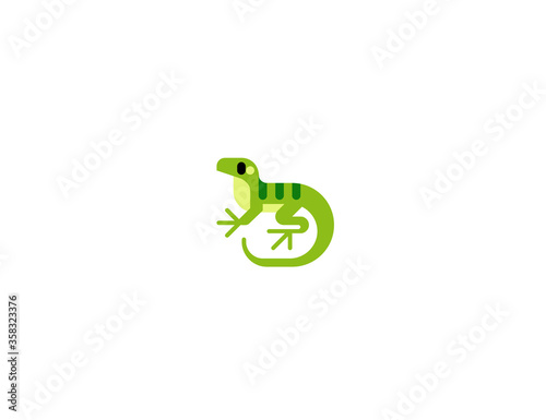 Lizard vector flat icon. Isolated gecko, lizard emoji illustration 