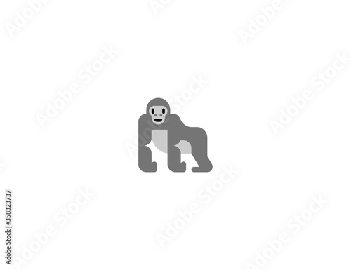 Gorilla vector flat icon. Isolated monkey gorilla emoji illustration 