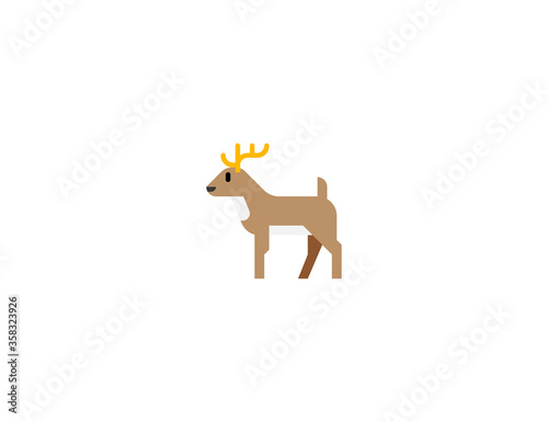 Deer  vector flat icon. Buck  Reindeer  Stag Animal. Isolated deer emoji illustration 