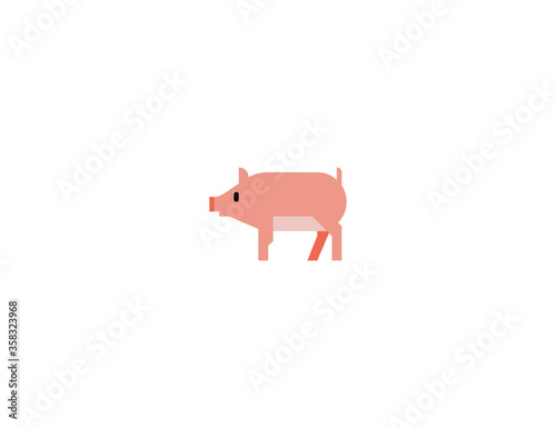 Pig vector flat icon. Isolated pig emoji illustration 