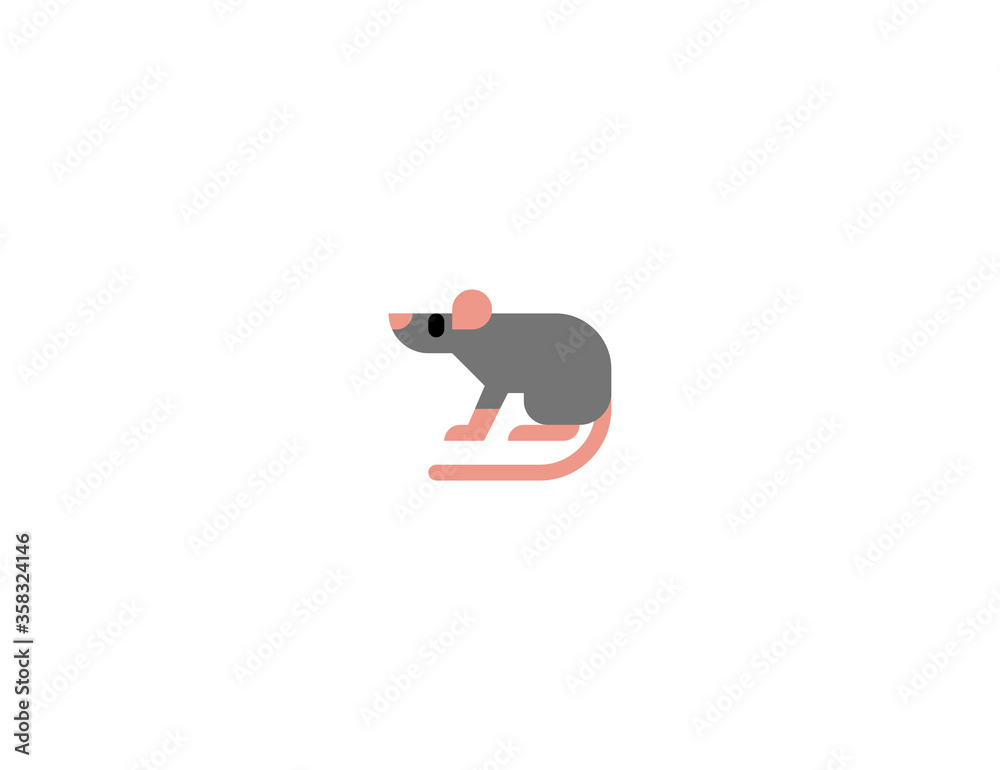 Rat vector flat icon. Isolated mouse, rat emoji illustration Rat vector flat icon. Isolated mouse, rat emoji illustration