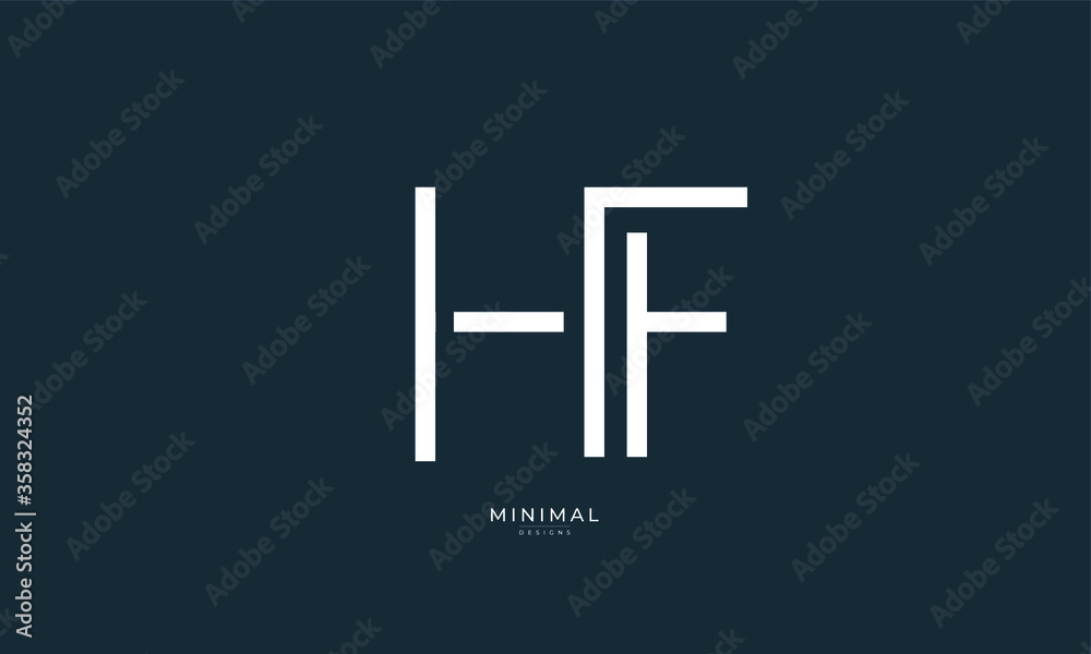 Alphabet letter icon logo HF Alphabet letter icon logo HF