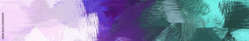 wide landscape graphic with abstract brush strokes background with lavender, dark slate gray and sky blue. can be used for background, canvas or poster